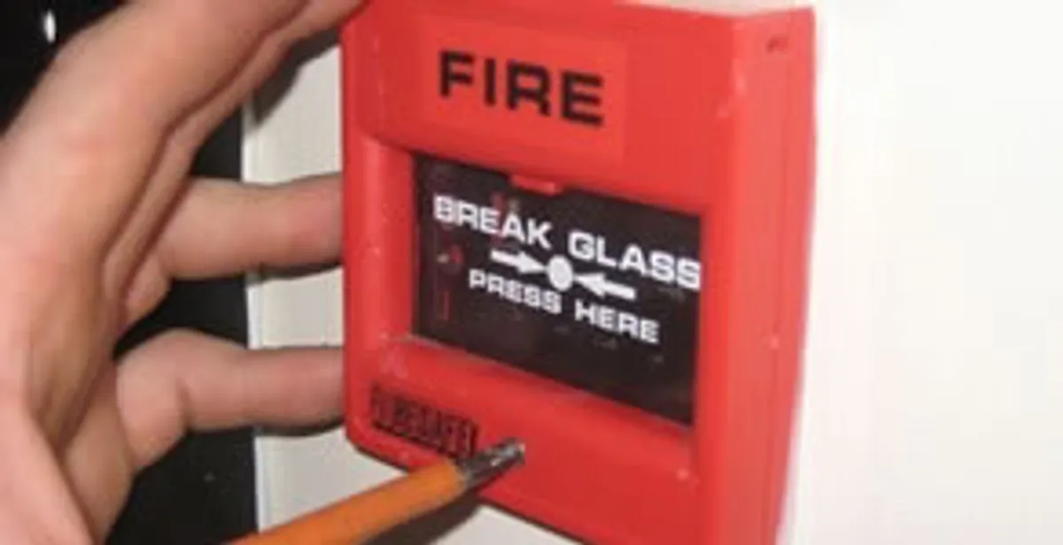 fire alarm installation service showing manual fire alarm pull station installed by licensed electricians in Easton, PA