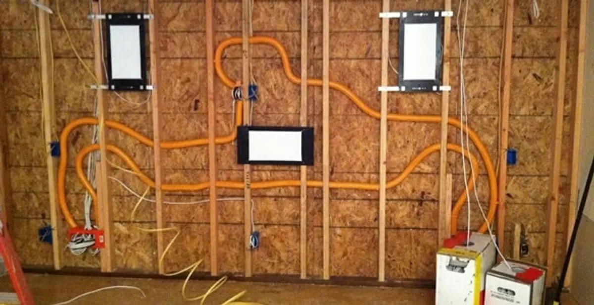 new construction wiring project displaying complete electrical system layout installed by professionals in Easton, PA