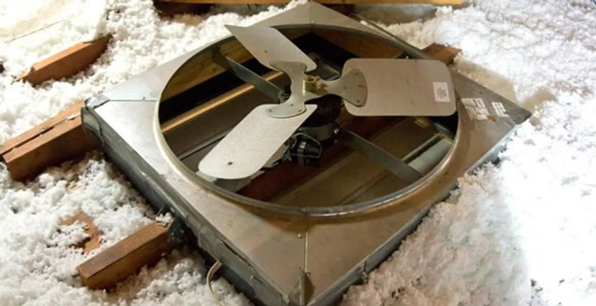 whole house fan installation services with attic-mounted ventilation unit in Easton, PA